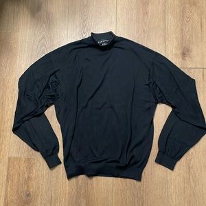 Mens Vintage Baracuta mock neck silk blend sweater small black